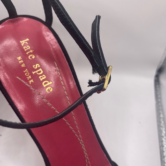 Kate Spade - 8.5 B - Black Satin Peep Toe - Used - Picture 9 of 10